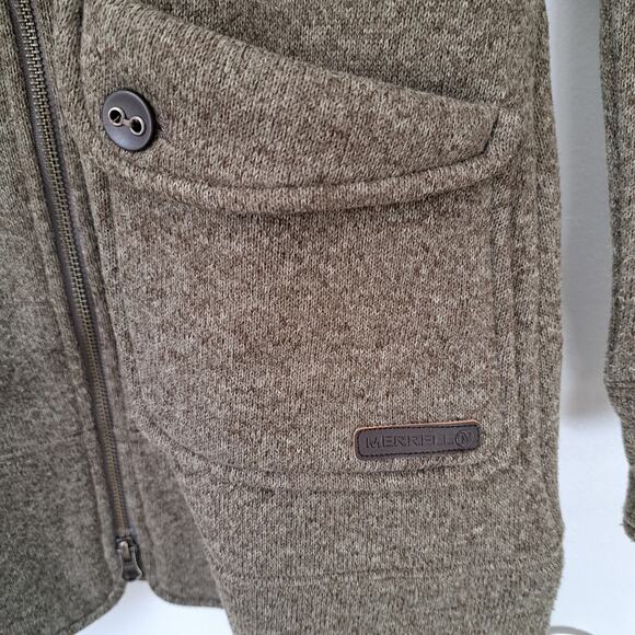 Merrell Delilah Fleece Hooded Sweater/Jacket Long Sleeve Small Olive Green - Picture 3 of 9